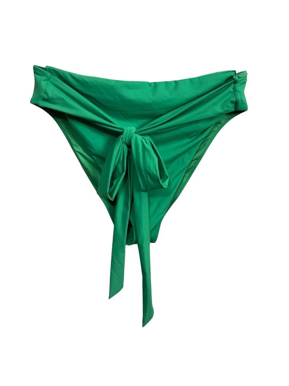 Good American Green High Waist Bikini Bottom Size 6 Tie Front Swimwear
